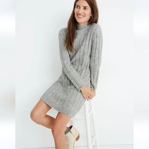 MADEWELL DONEGAL ROLLED MOCKNECK SWEATER DRESS, MEDIUM